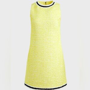 Alice + Olivia Yellow Sleeveless Shift Dress with Black Trim